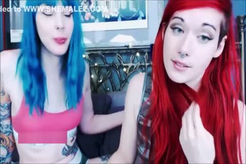 480px x 320px - Blue Hair Emo ladyboy banging Her lesbian ally On cam at Tranny Tube