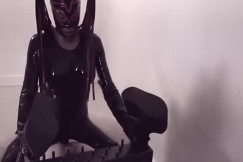 Fetish shemale In Latex Suit And Mask pounds