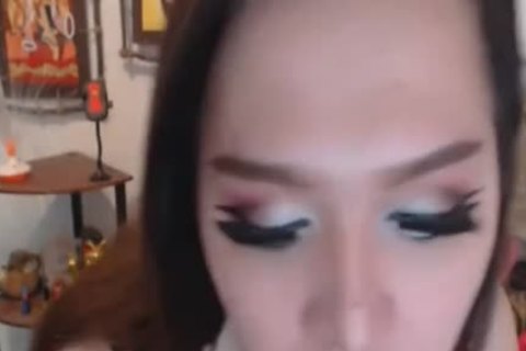 Super charming ladyboy Stroking Her Hard weenie
