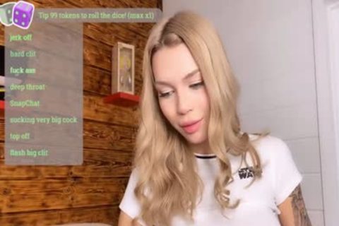 Petite Russian blonde tgirl Masturbates On cam