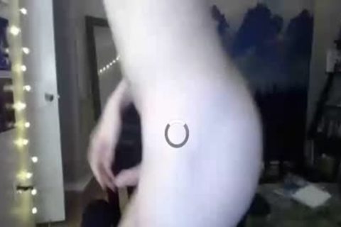 attractive Femboy widening Legs And Stroking