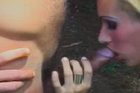 lusty young Fair-haired shemale Giselle Davila With perky tits loves To get arse drilled In The Wood