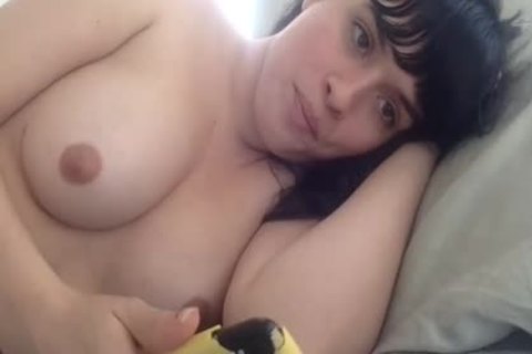 black Hair large tits shemale Tugs Her cock Until that babe Cums Off