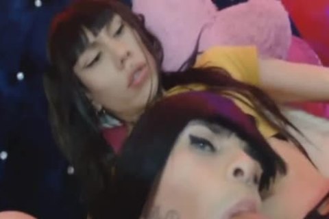 ladyboy slut engulfing Her allies enormous knob