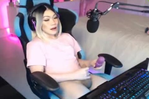 TS Ahri Fox sex tool cumshot