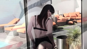 Trans Angels: Solo caucasian Natalie Mars masturbating