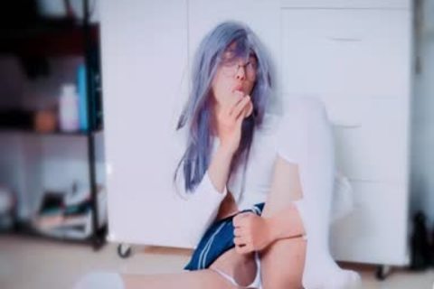wild asian Sissy sperm With Foxtail
