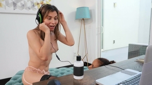 TransAngels.com - Small tits Korra Del Rio rides huge dildo