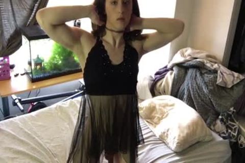 legal age teenager Trans cutie Shows Off Her humongous dong