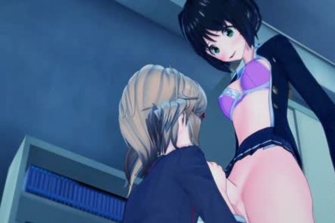 Futa Miku pounds Hibiki On A Table, Cums In Her pussy. Futa manga.
