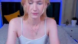 19yo blonde Russian shemale beauty Sucks sextoy On web camera