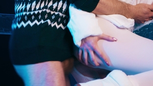 Trans Angels: Dark-Haired Hunk Delivers A Creampie Surprise